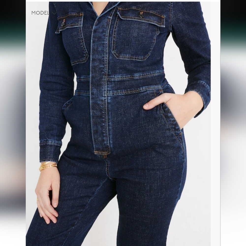 Madewell Denim Slim Coverall Jumpsuit Size 0 - Picture 16 of 16